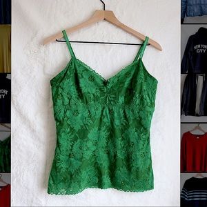 Le Château lace green cami top
